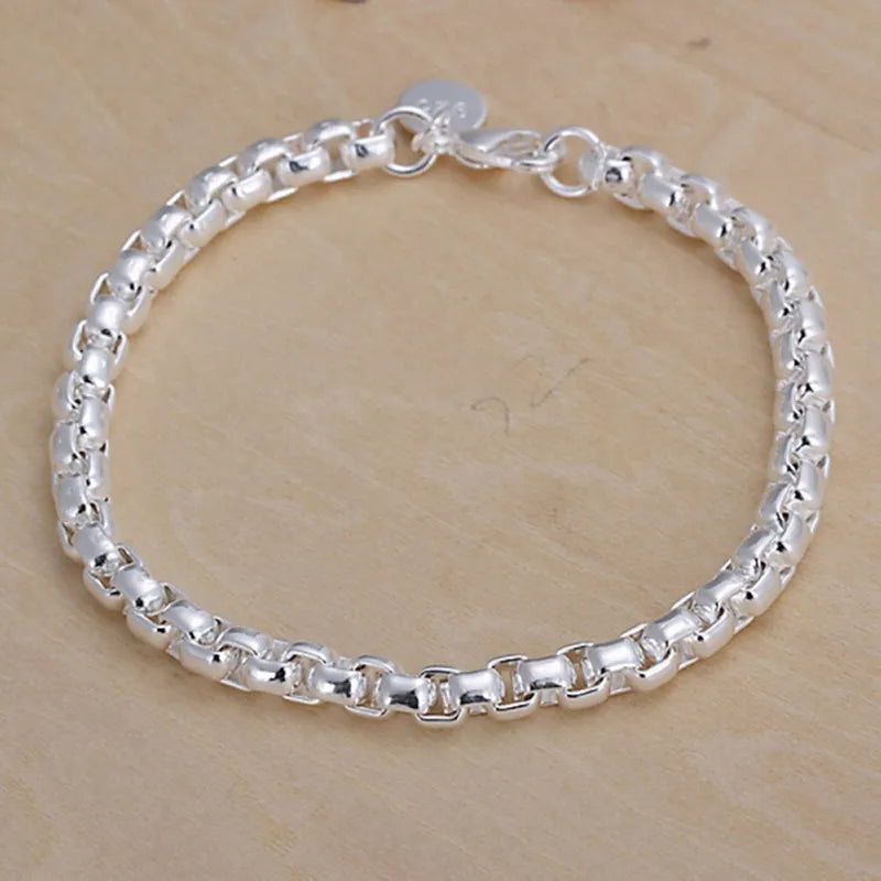 Celeste Square Chain Silver Bracelet