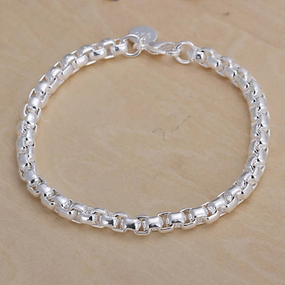 Celeste Square Chain Silver Bracelet