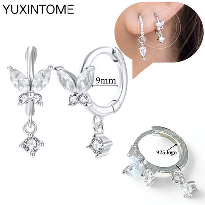 Celeste Crystal Silver Hoops