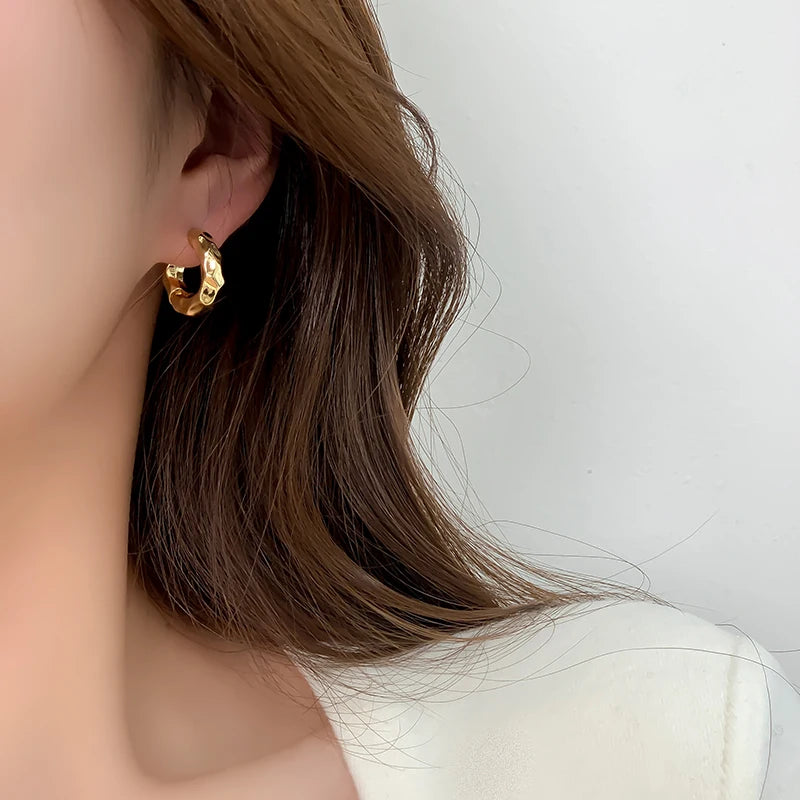 Celeste Folded Circle Earrings