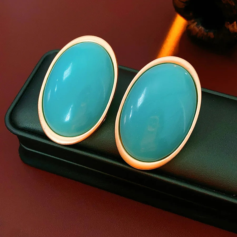 Celeste Ruby Oval Studs
