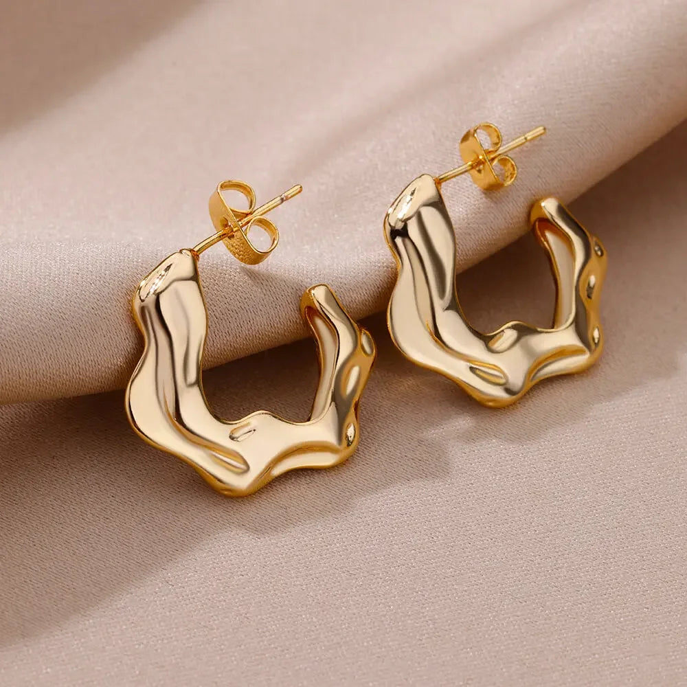 Celeste Heart Hoop Earrings