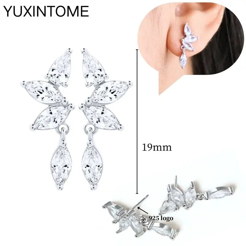 Celeste Crystal Silver Hoops