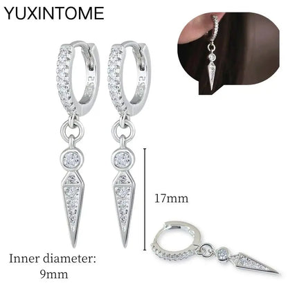 Celeste Crystal Silver Hoops