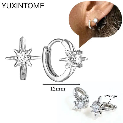 Celeste Crystal Silver Hoops