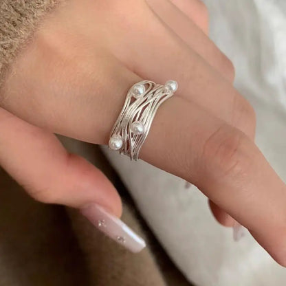 Celeste Double Wave Silver Ring