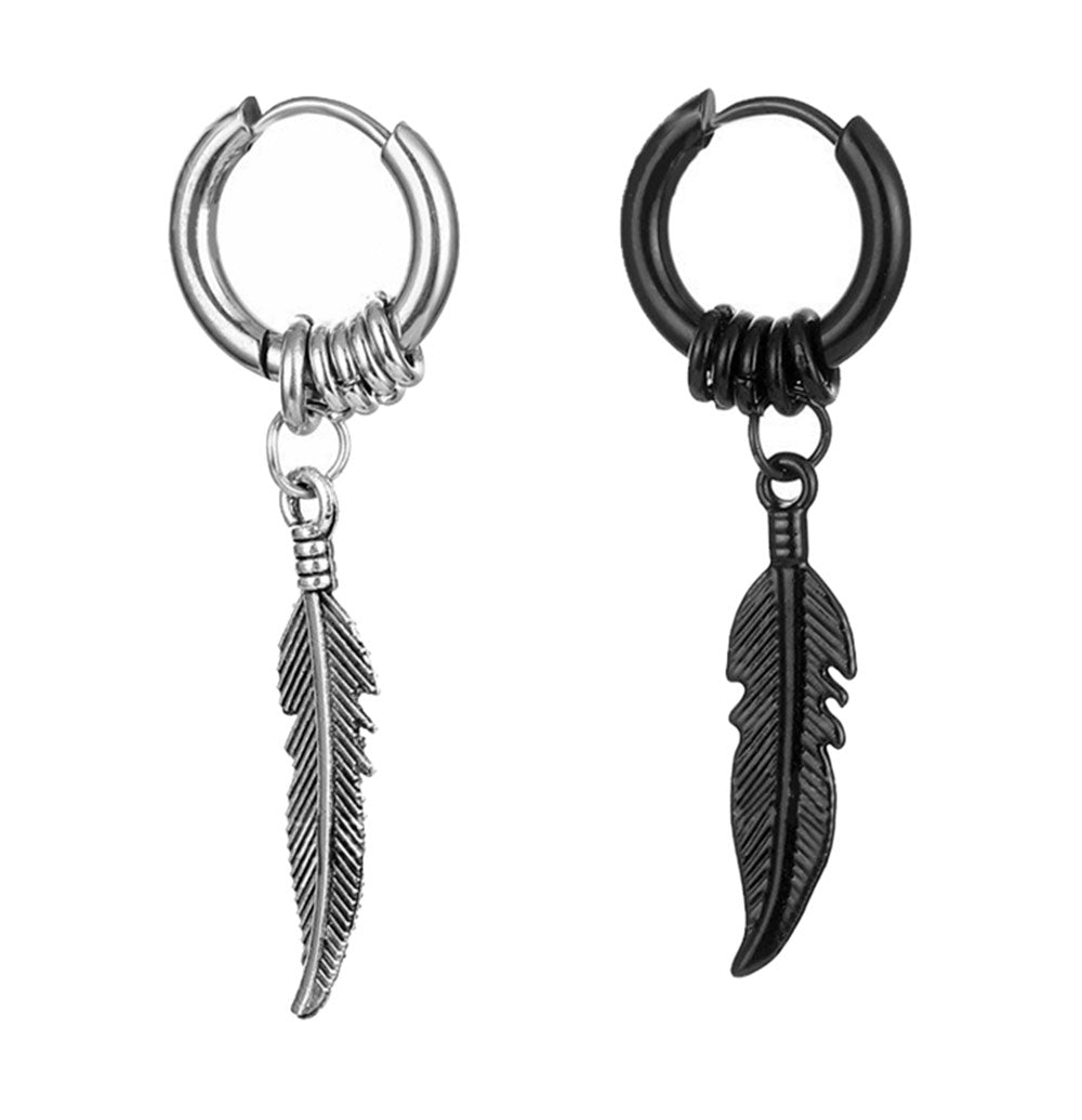 Celeste Cross Feather Studs