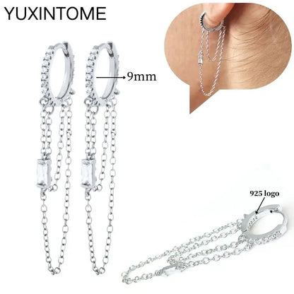 Celeste Crystal Silver Hoops