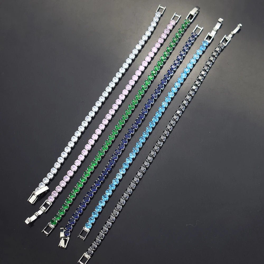 Micro-Inlaid Crystal Tennis Bracelet