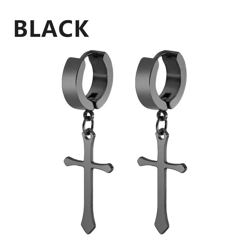 Celeste Black Steel Studs