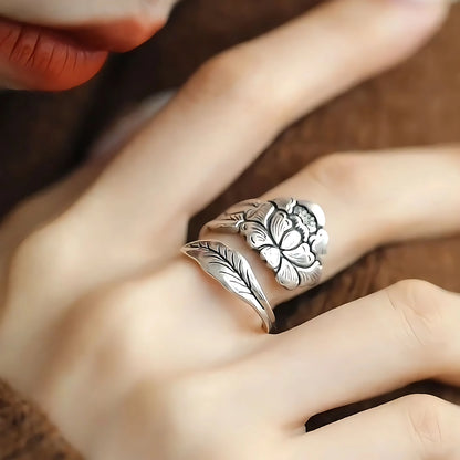 Retro Floral Sterling Ring