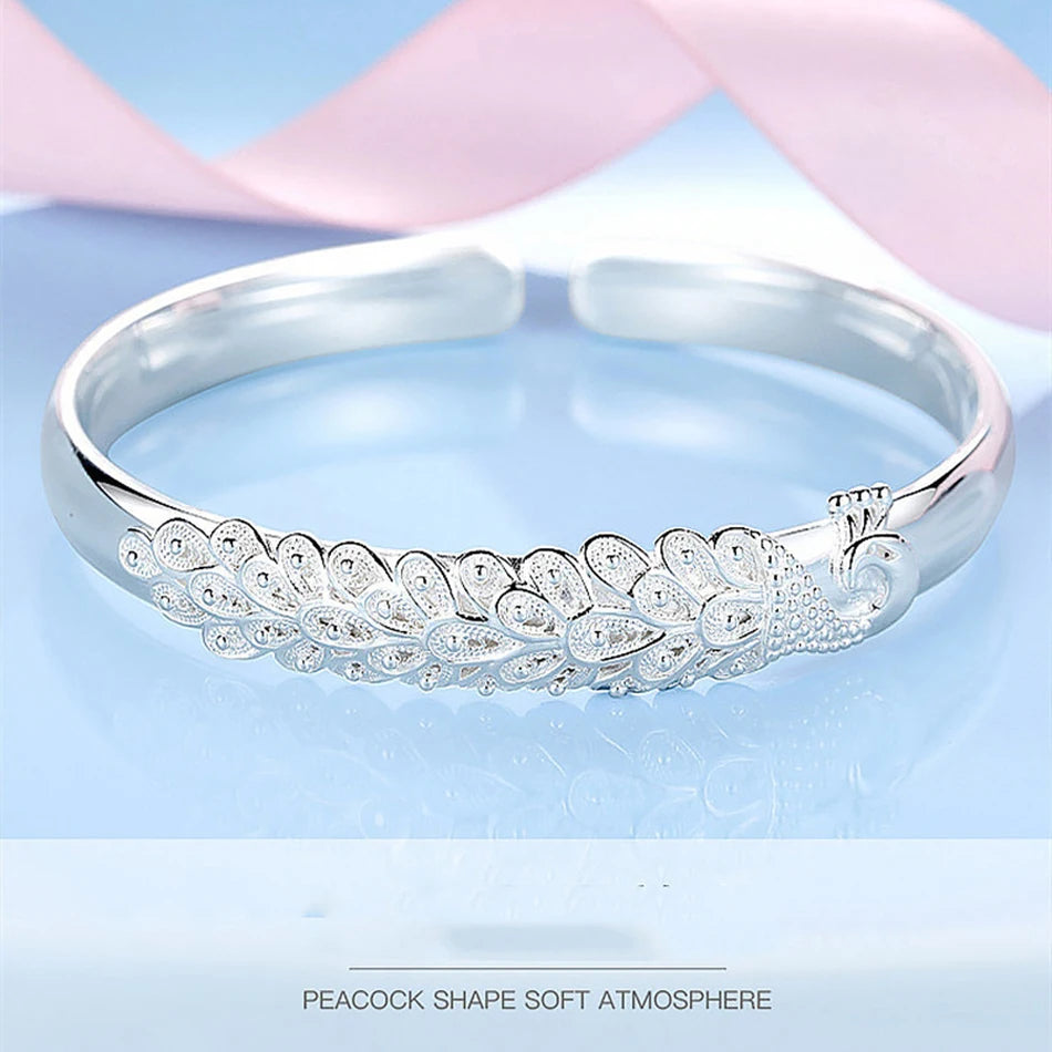 Sterling Silver Peacock Bracelet