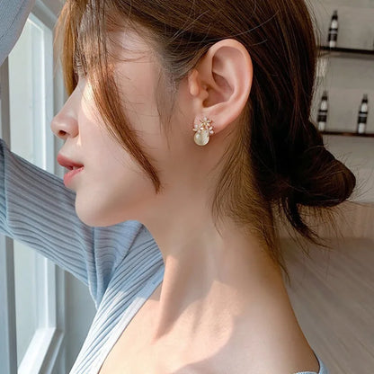 Opal Flower Kiss Studs