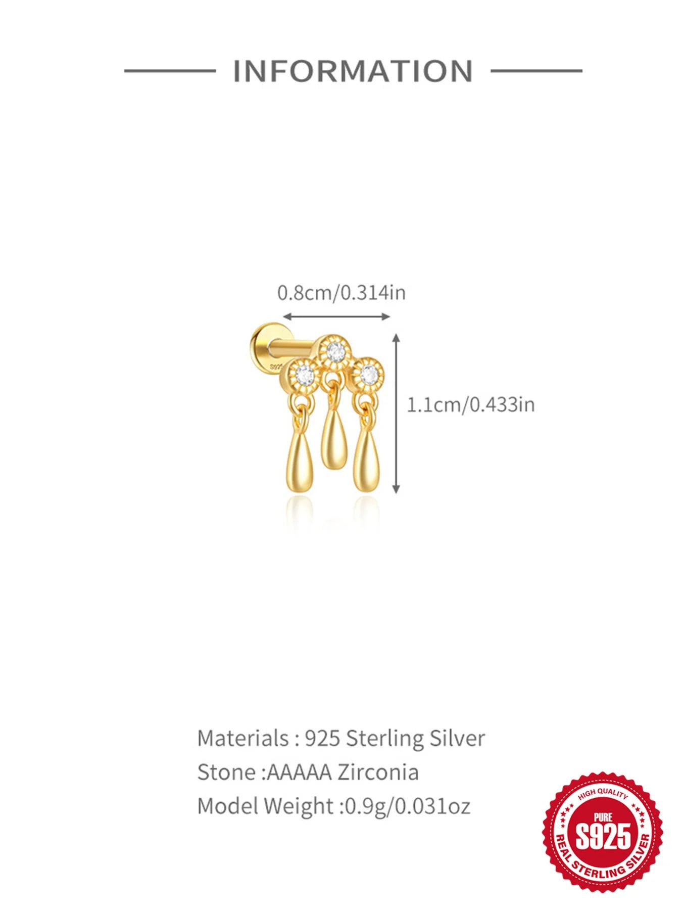 Celeste Moonstar Tassel Stud