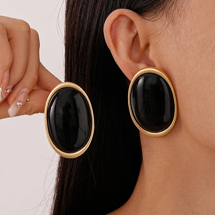 Celeste Ruby Oval Studs
