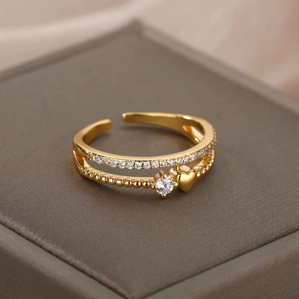 Golden Geo Glow Ring