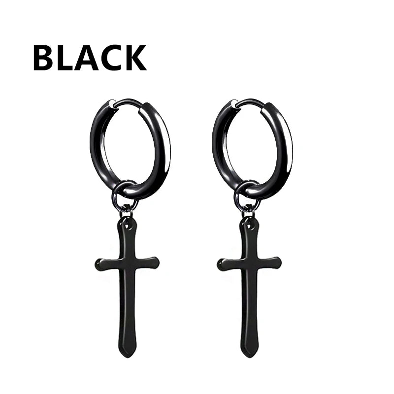 Celeste Black Steel Studs