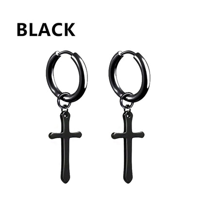 Celeste Black Steel Studs