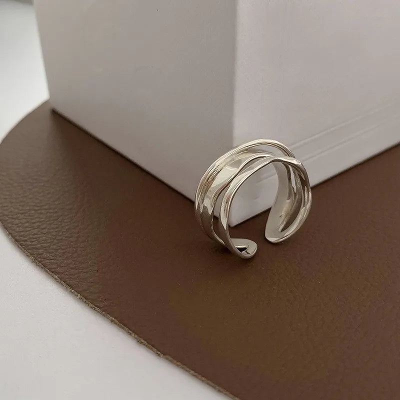 Celeste Double Wave Silver Ring