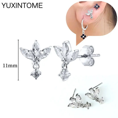Celeste Crystal Silver Hoops