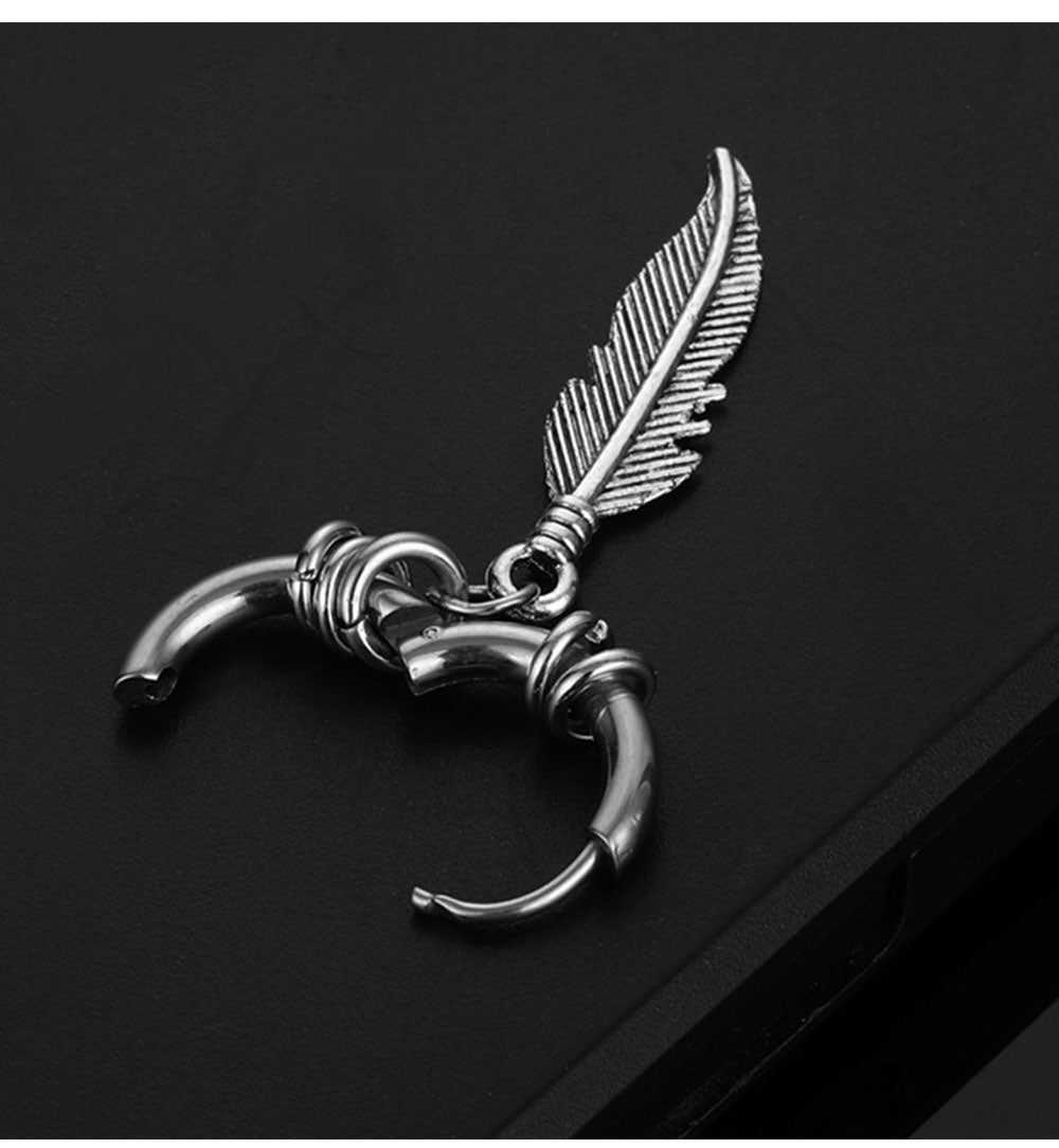 Celeste Cross Feather Studs