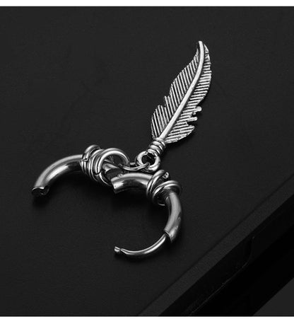 Celeste Cross Feather Studs