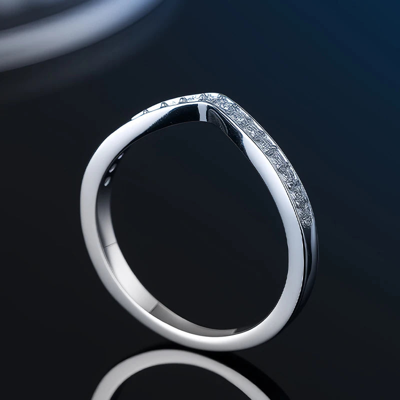 Sterling Moissanite Wedding Band