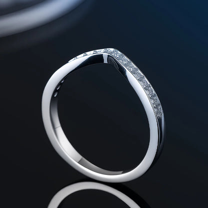 Sterling Moissanite Wedding Band