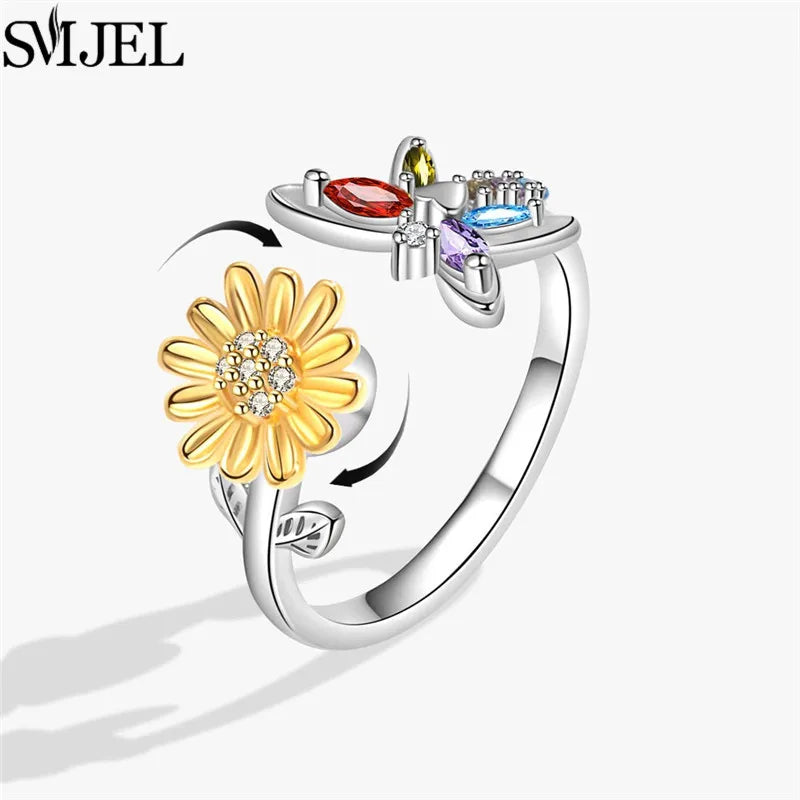 Rotating Charm Anxiety Ring
