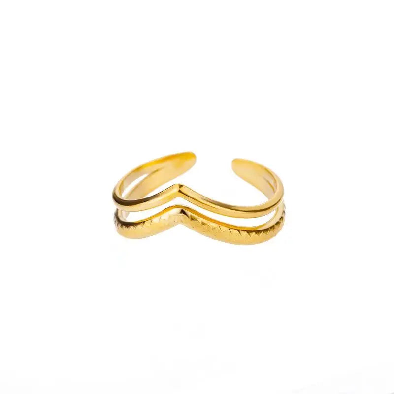 Golden Edge Open Ring