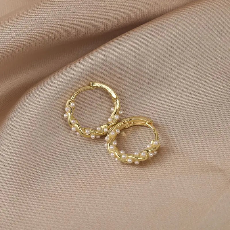 Celeste Pearl Circle Earrings