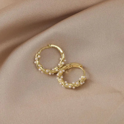 Celeste Pearl Circle Earrings