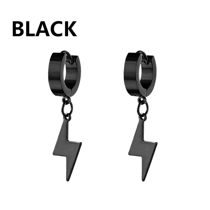 Celeste Black Steel Studs