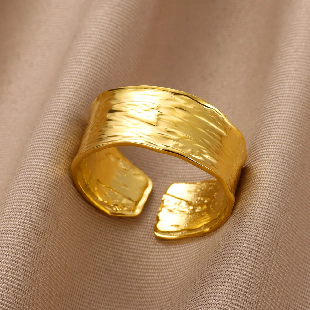 Golden Edge Open Ring