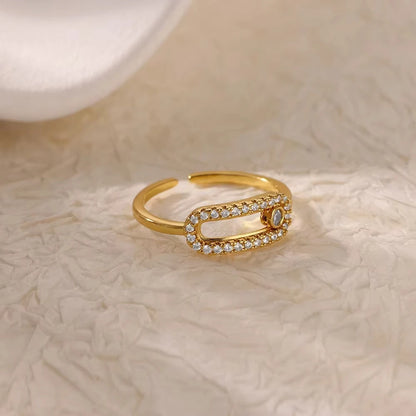 Gold Zircon Geometry Ring