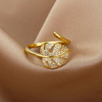 Gold Zircon Geometry Ring