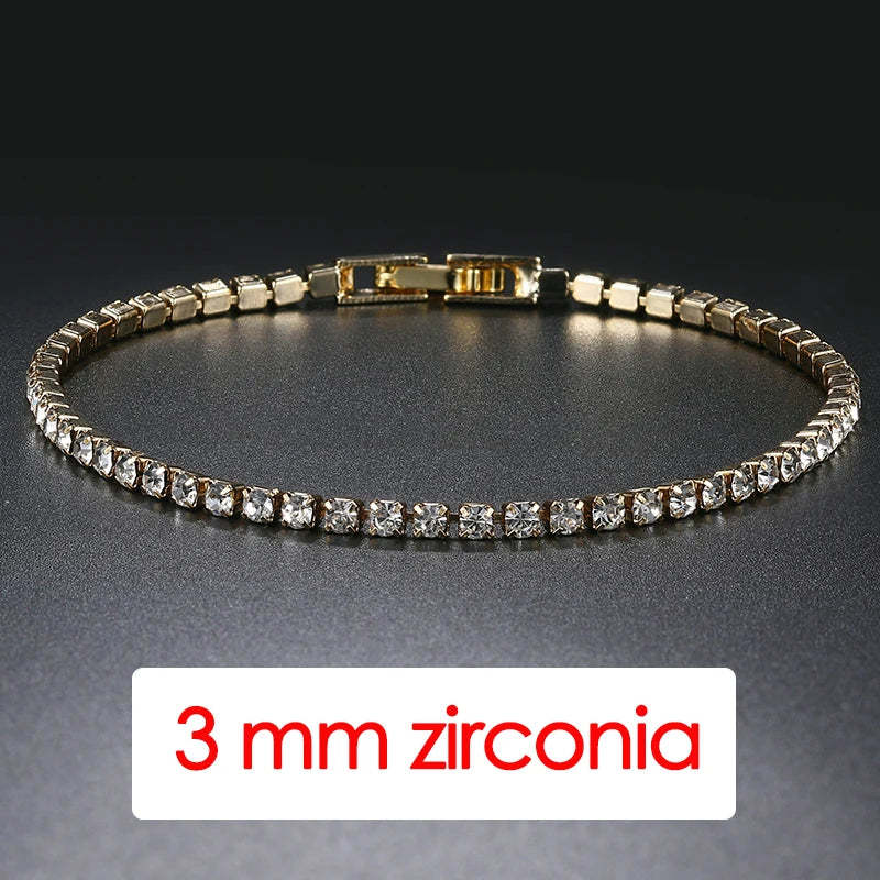 Silver CZ Tennis Chain Bracelet
