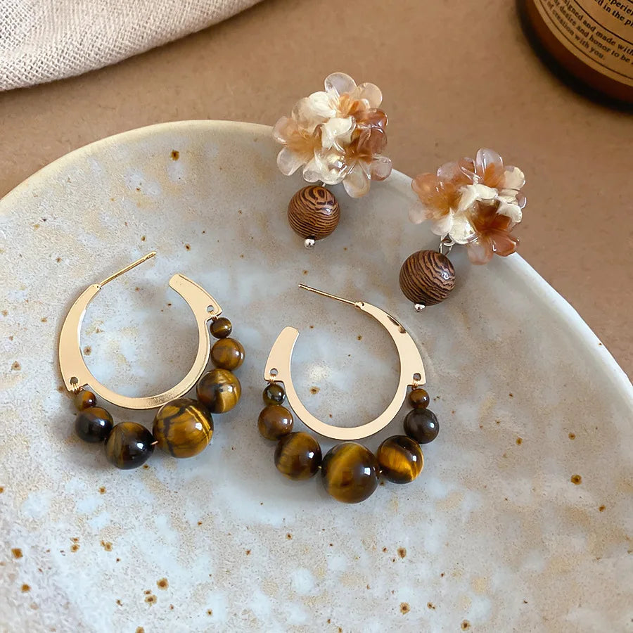 Celeste Amber Bloom Studs