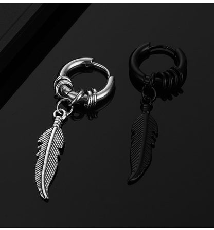 Celeste Cross Feather Studs