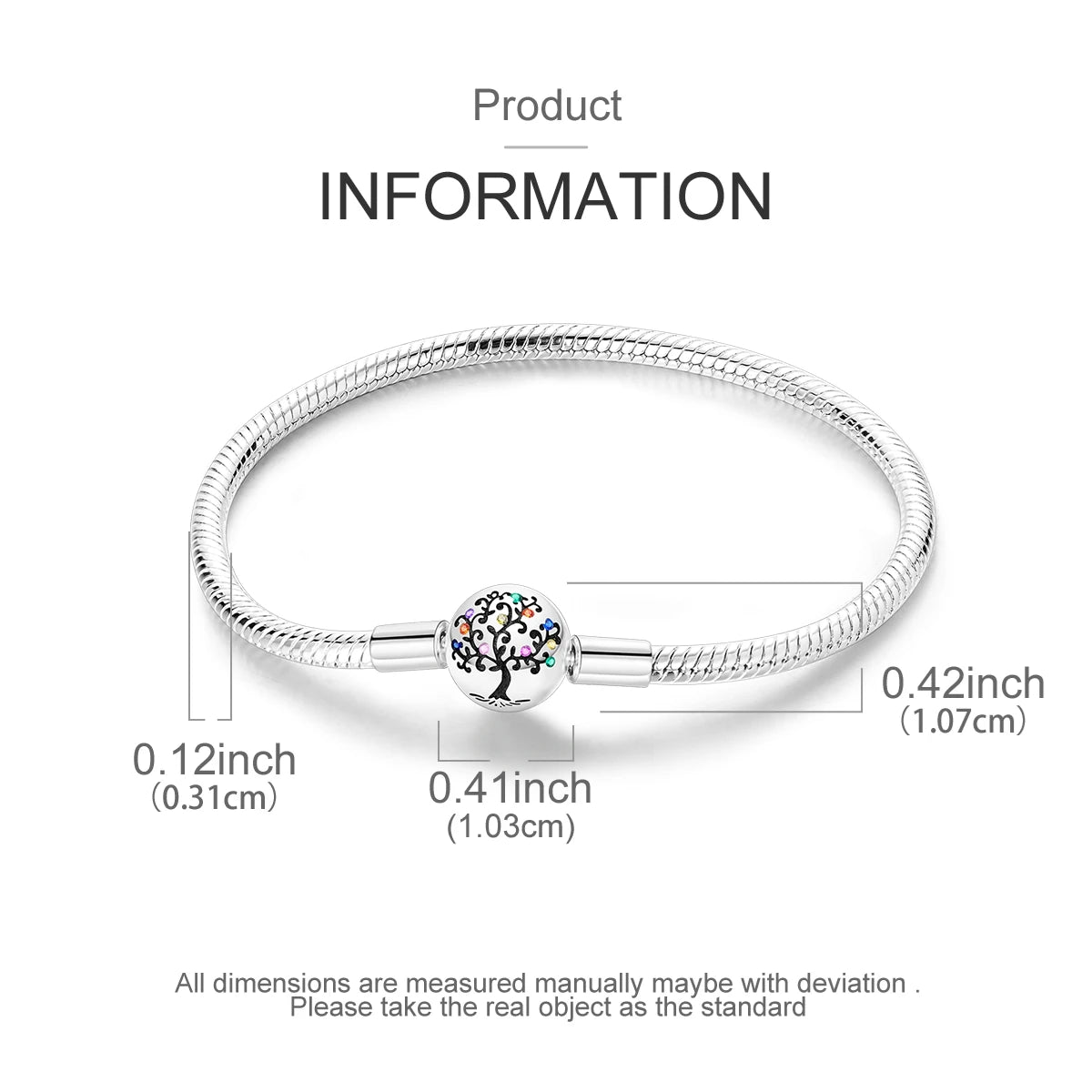 Celeste Heart Charm Snake Bracelet
