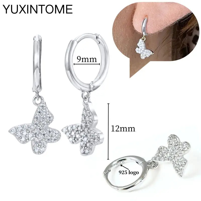 Celeste Crystal Silver Hoops