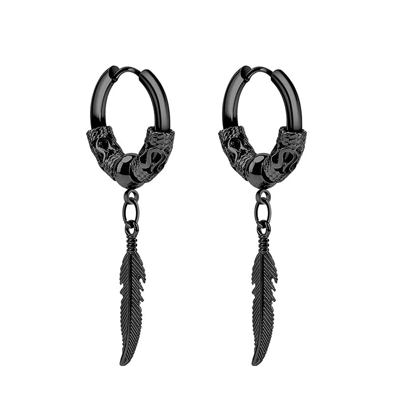 Celeste Cross Feather Studs