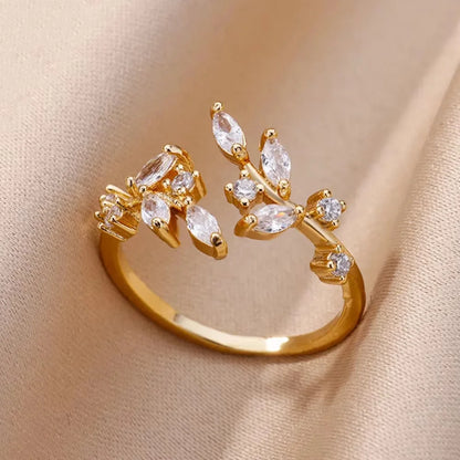 Gold Zircon Geometry Ring