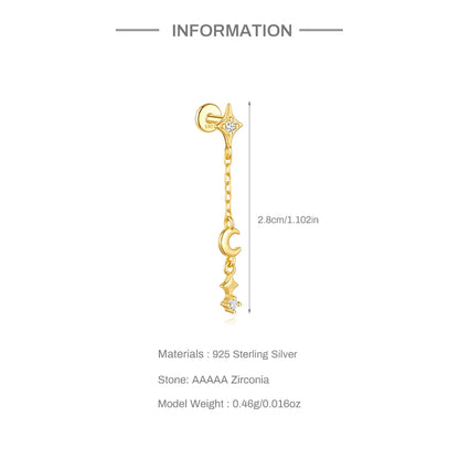 Celeste Moonstar Tassel Stud