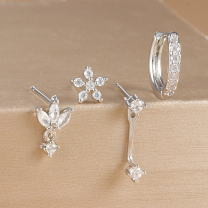 Celeste Gold Huggie & Flower Set