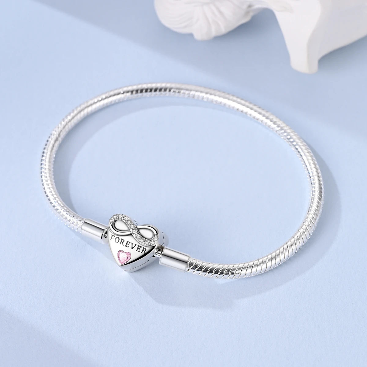 Celeste Heart Charm Snake Bracelet