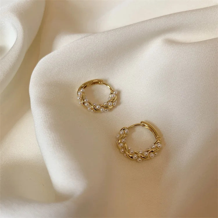 Celeste Pearl Circle Earrings