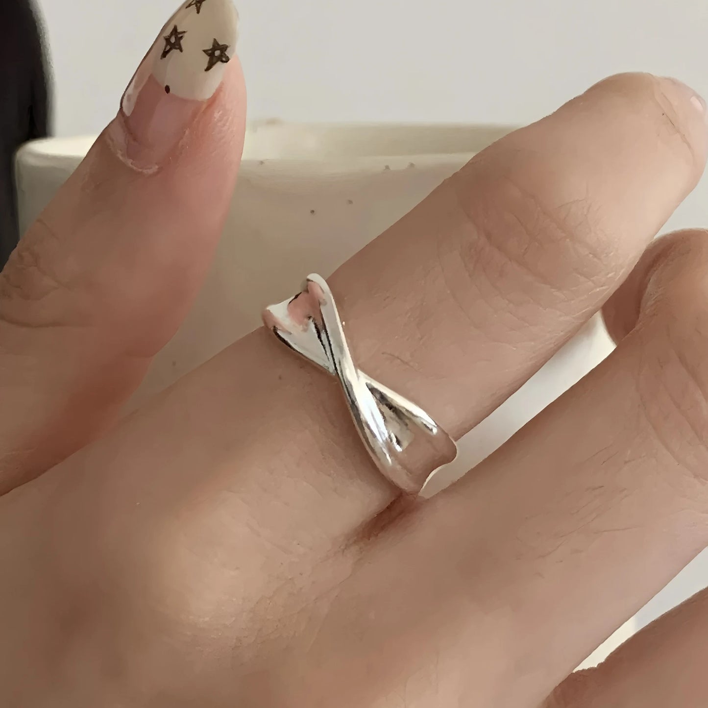 Celeste Double Wave Silver Ring