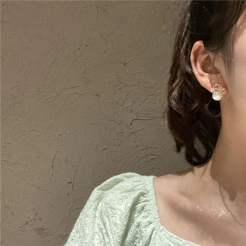 Opal Flower Kiss Studs