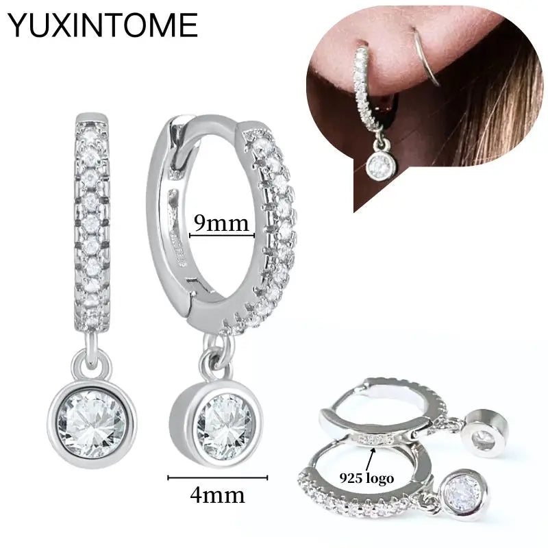 Celeste Crystal Silver Hoops